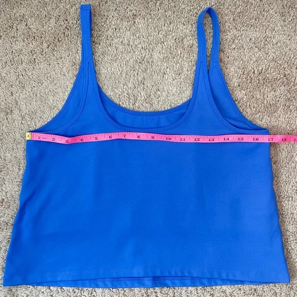 Girlfriend Collective Blue Gemma Scoop Tank Top with Built-In Bra Plus Size XXL - Picture 11 of 15